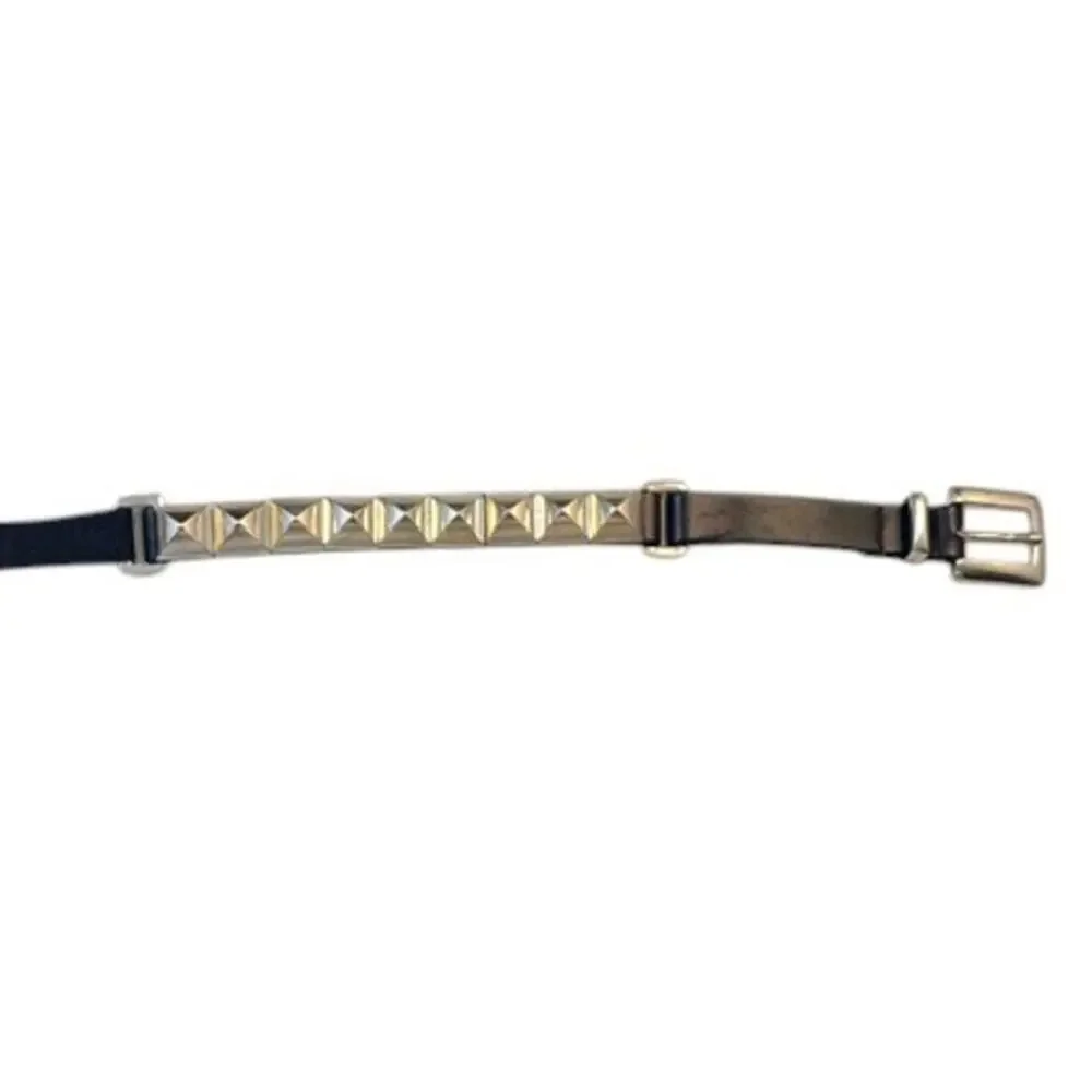 Vintage Suzi Roher Canada Studded Leather Belt Small Plus Silver 90s